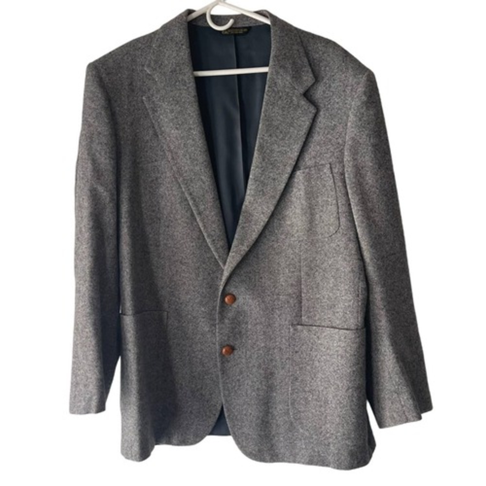 Premier Collection Vintage Men's Size 46R Wool‎ Grey 2 Button Blazer